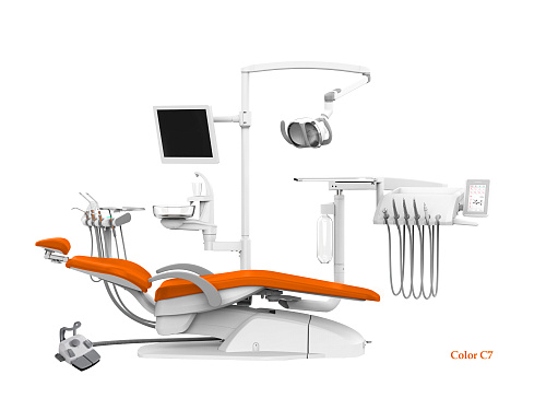 SILVERFOX 8000C-CRS0 Compact – Стоматологическая установка с нижней подачей, без гидроблока и с мягкой обивкой