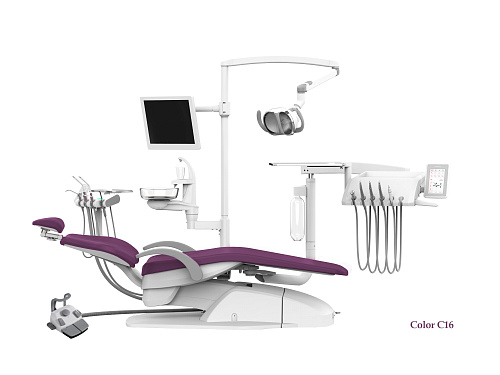SILVERFOX 8000C-CRS0 Compact – Стоматологическая установка с нижней подачей, без гидроблока и с мягкой обивкой