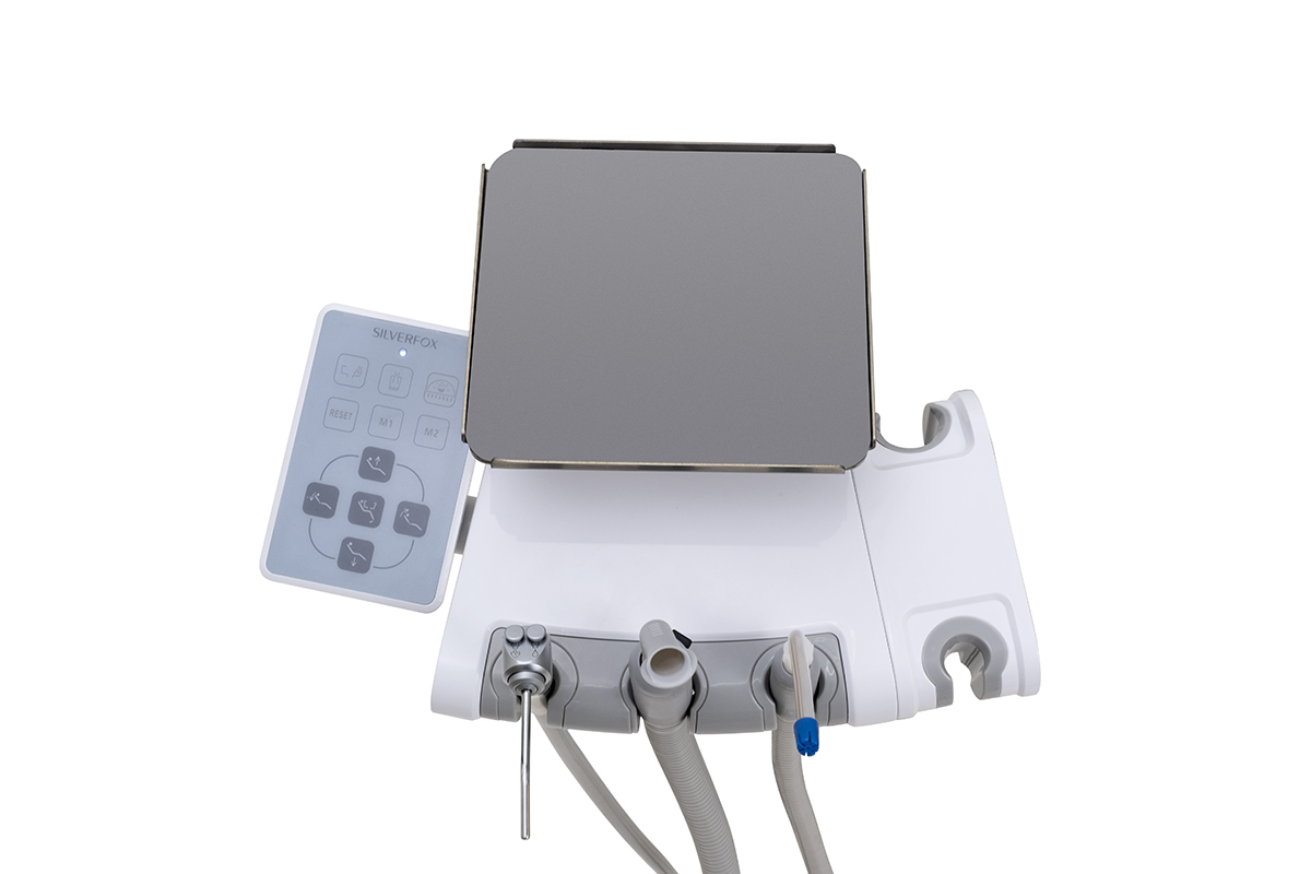 SILVERFOX 8000C-CRS0 Compact – Стоматологическая установка с верхней подачей, без гидроблока и с мягкой обивкой