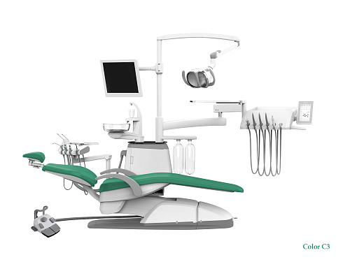 SILVERFOX 8000C-SRS0 Classic – Стоматологическая установка с нижней подачей и мягкой обивкой