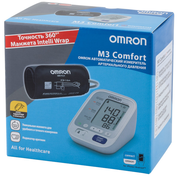 Тонометр OMRON M3 Comfort с адаптером